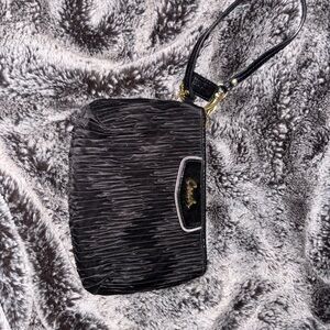 Coach Black and Gold Textured Clutch